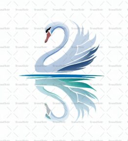 Anmutiger Schwan und Spiegelung